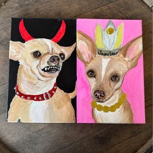 COPY - RIKKISRATPACK custom pet portrait devil & diva sugar bear chihuahua